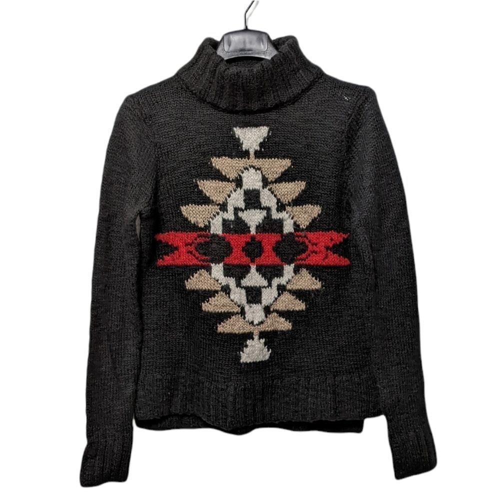 HOLLISTER Wool Blend Southwest Knit Turtleneck Sweater M